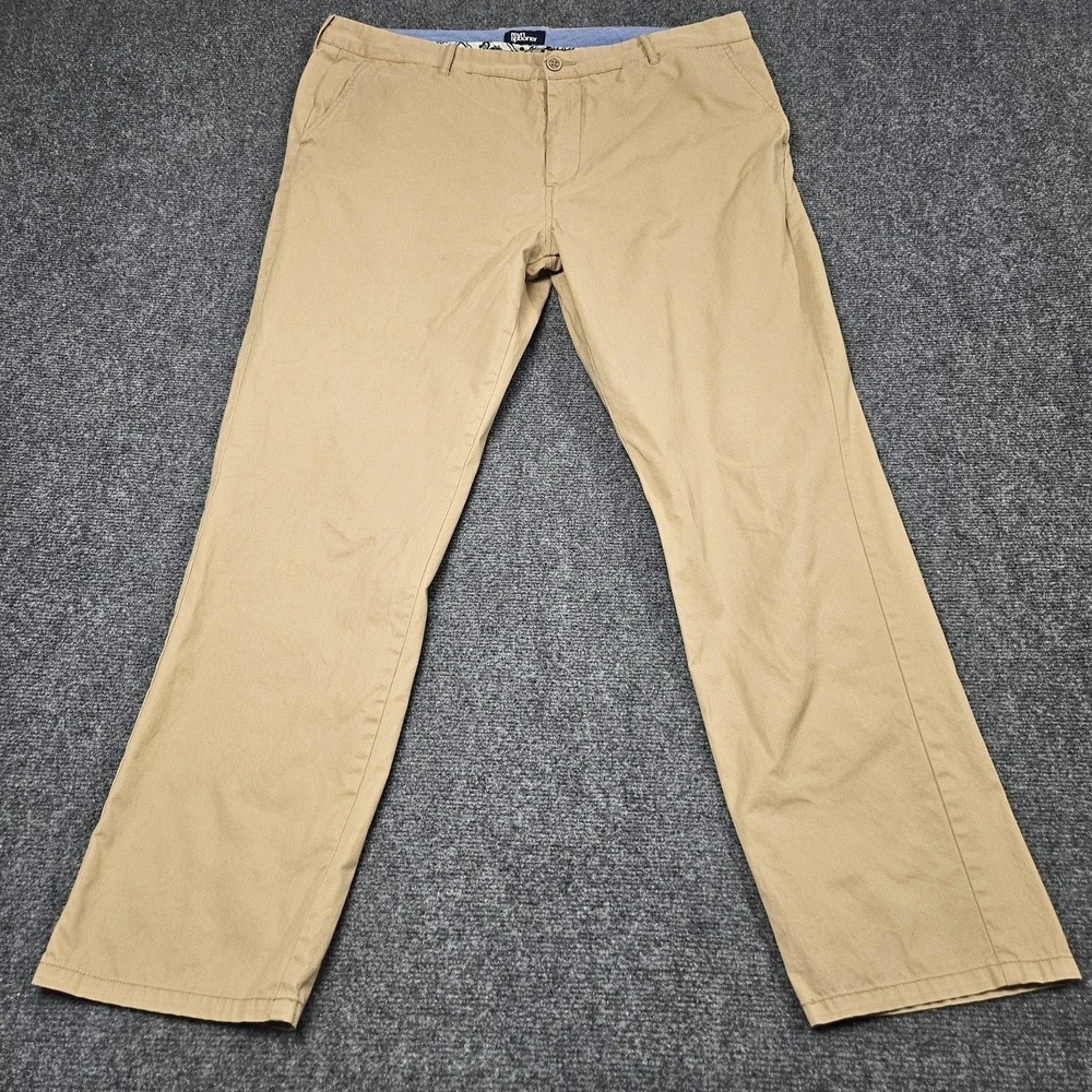 Reyn‎ Spooner Chino Pants Mens 38 Tan Cotton Twill Flat Front Casual Trousers